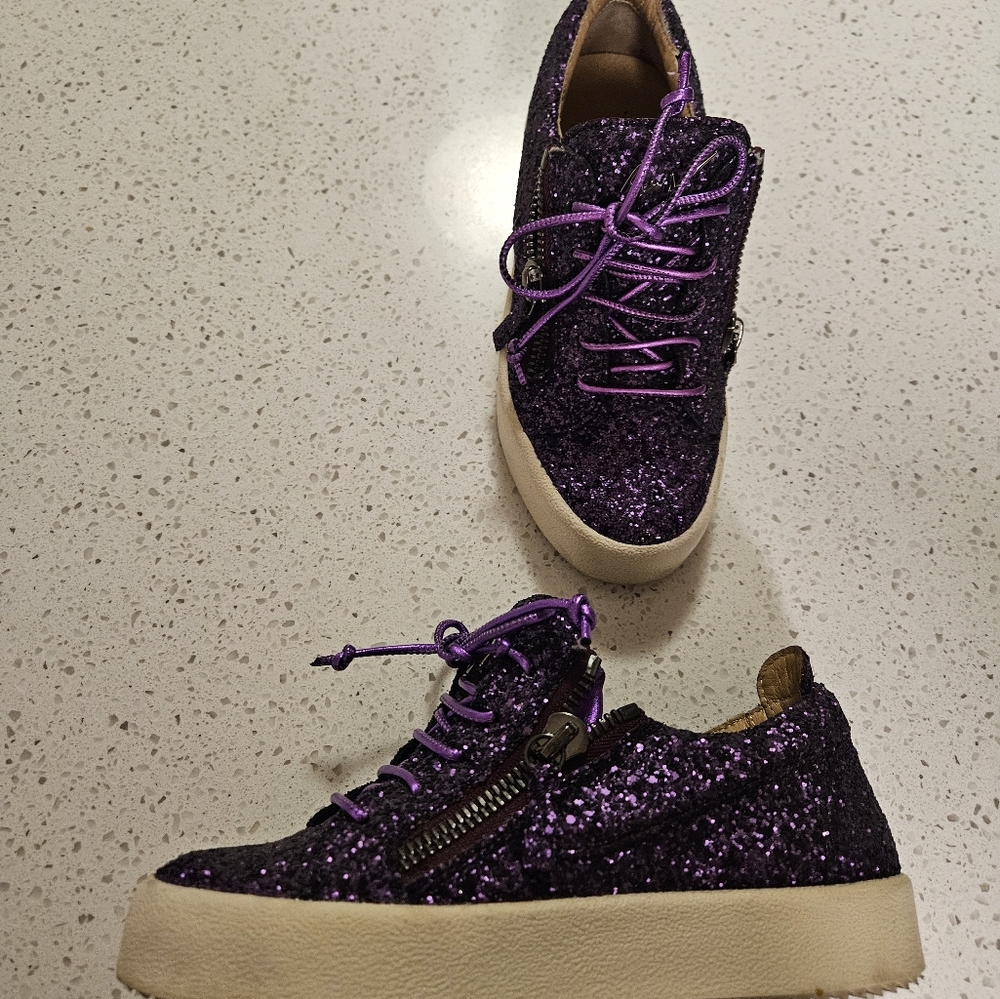 Giuseppe Zanotti sneakers, purple glitter
